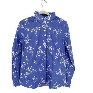 Lands' End No Iron Supima French Periwinkle  Collared Long Sleeve Shirt Size 4‎
